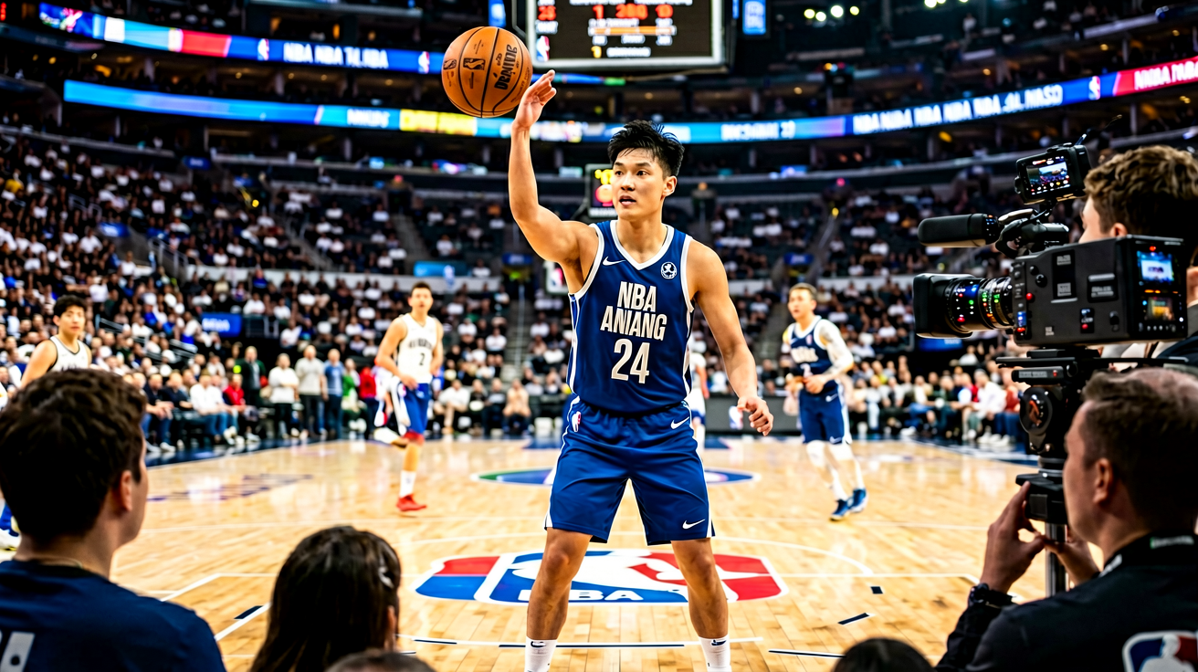 篮球赛事直播场景，呈现NBA比赛精彩时刻